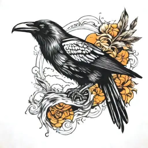 Raven Flying From Shadow