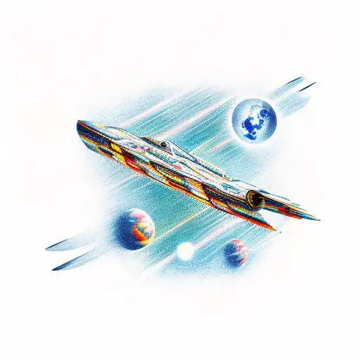 A Realistic Depiction Of A Wooden Spaceship Floating In Space