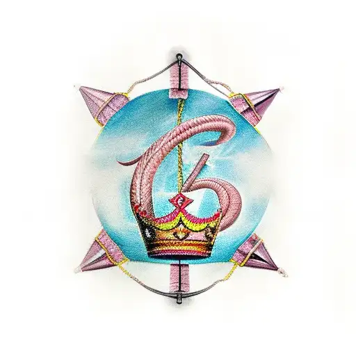 Tattoo On The Trapeze With Date In Roman Numbers I - Ix - Mcmliii And The Crown Of A King