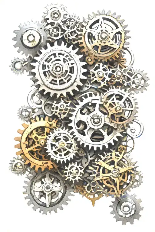 Christian Mechanical Gears Cross