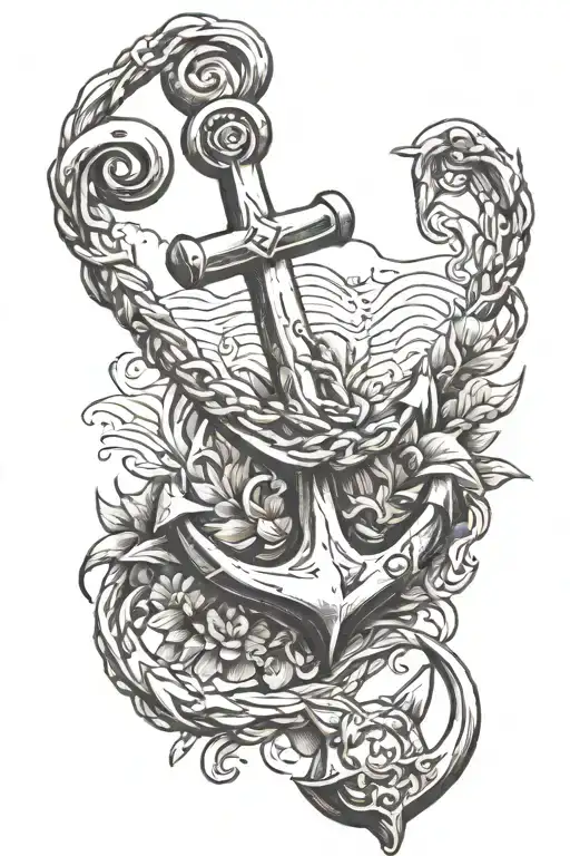 Anchor And Dog Paw Print