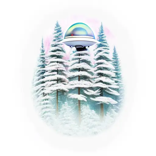 Ufo In A Forest