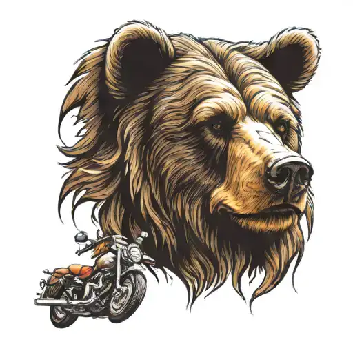 Bear With Mustache Wearing Harley Davidson