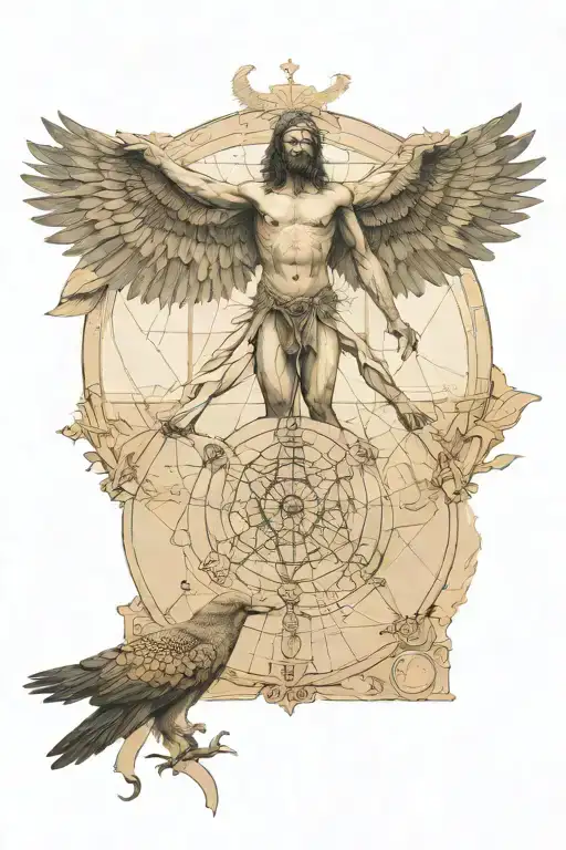 Half Vitruvian Man Half Bird