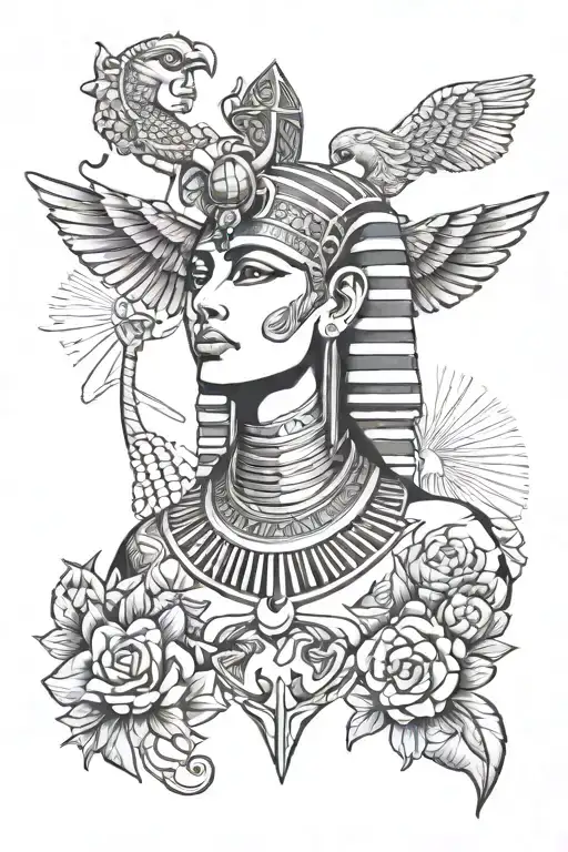 Egyptian Mythology Inspired Tattoo Featuring