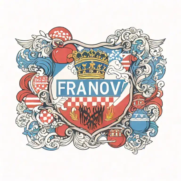 The Word Franov With The Croatian Flag