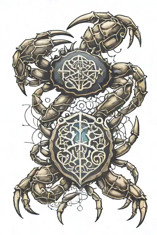 Crab And Norse Runes