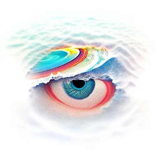 Eyes Through Wave On Beach