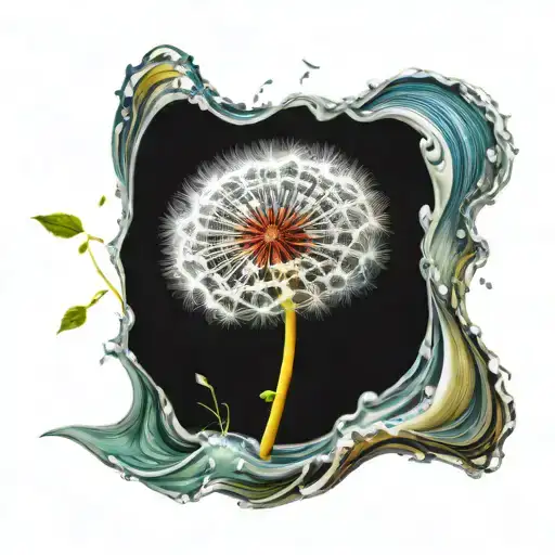 Dandelion Engulfed In A Wave Of Peace
