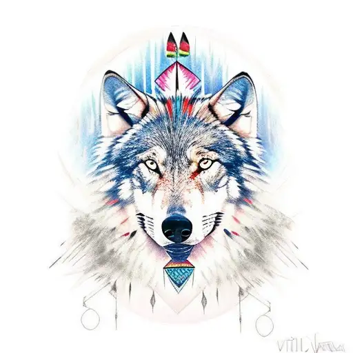 Native American Style Good Wolf Bad Wolf