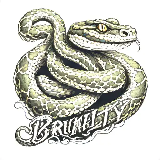 Snake With The Word 'Brutality'