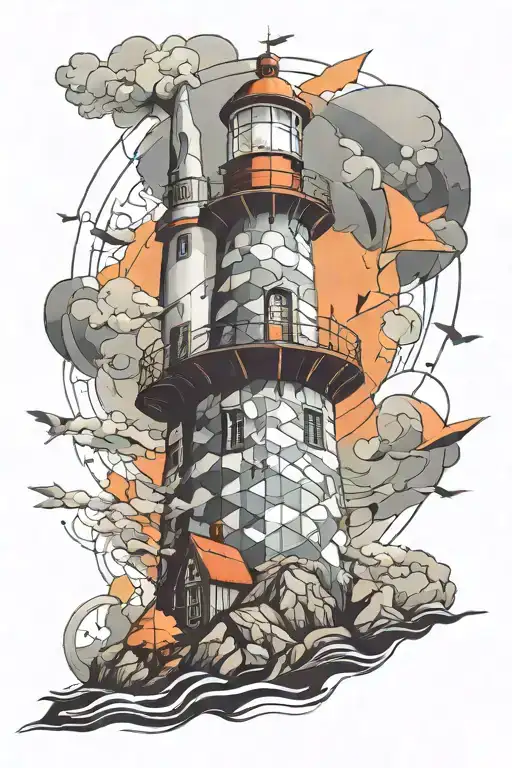 A Surreal Geometric Lighthouse