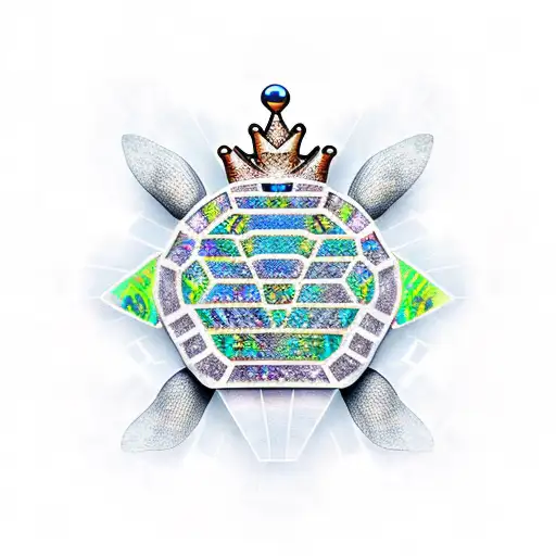 Stone Turtle With A Crystals Crown