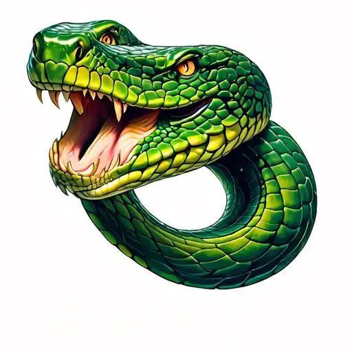 Snake Head In Forest Landscape