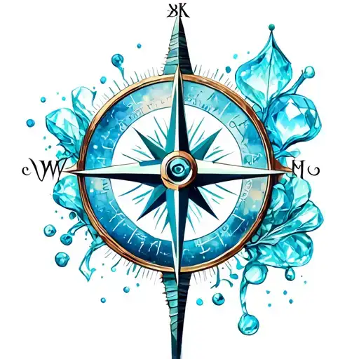 Compass Arrow Aquamarine