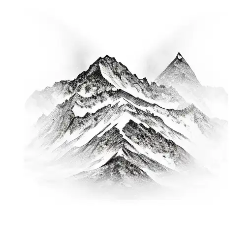 Mountain Black And White Peak