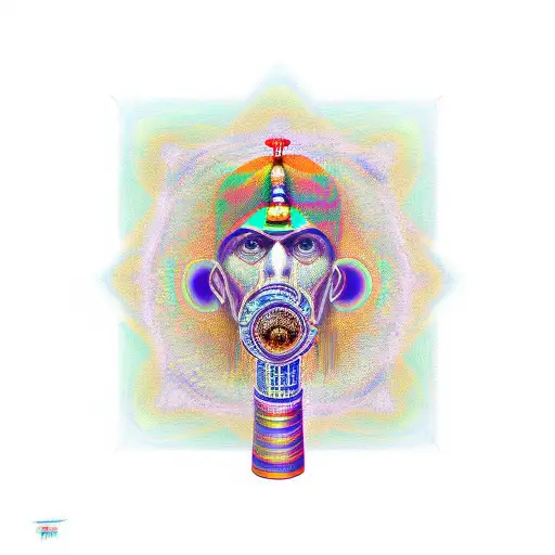 A Psychedelic Version Of Thoth With A Dmt Pipe In One Of Its Hands