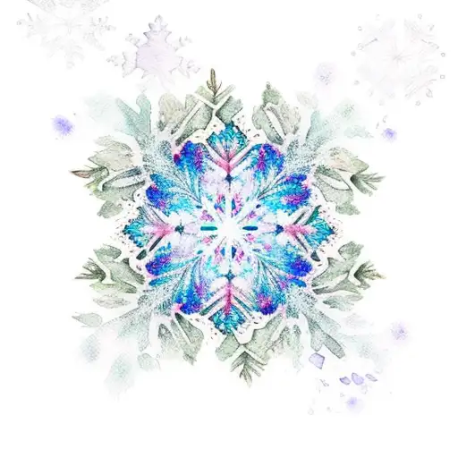 Watercolor Snowflakes Turn Into Flowers
