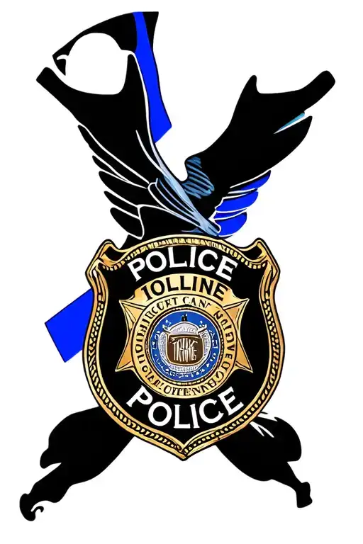 Police Badge With Thin Blue Line