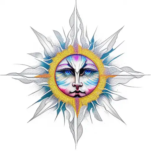 Half Sleeve Philosophy Artistic Sun Masculine