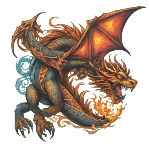 Fire Dragon And Lion