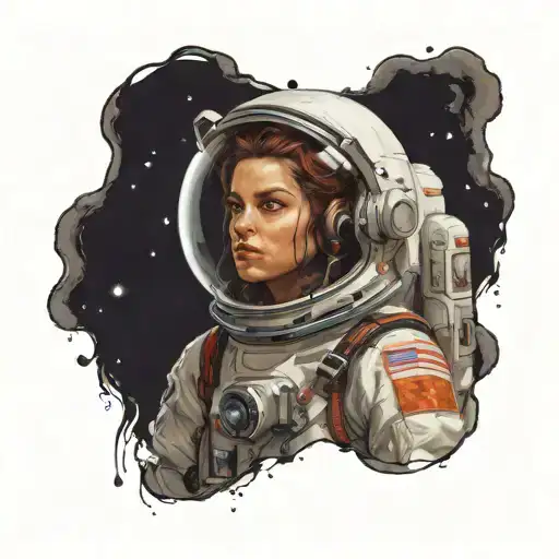 Astronaut Girl Distant Planet
