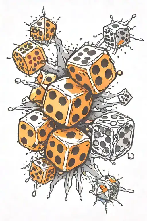 Dice Rolling Bullet Holes Forming