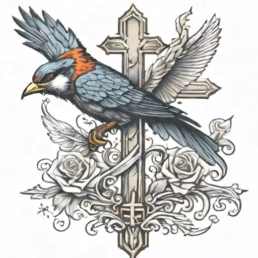 A Cross Looks Like A Dagger With A Bird On The Top