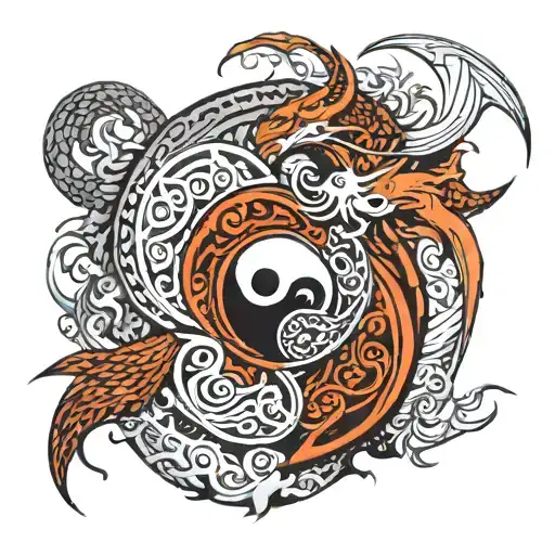 Viking Yin Yang Symbol Merging