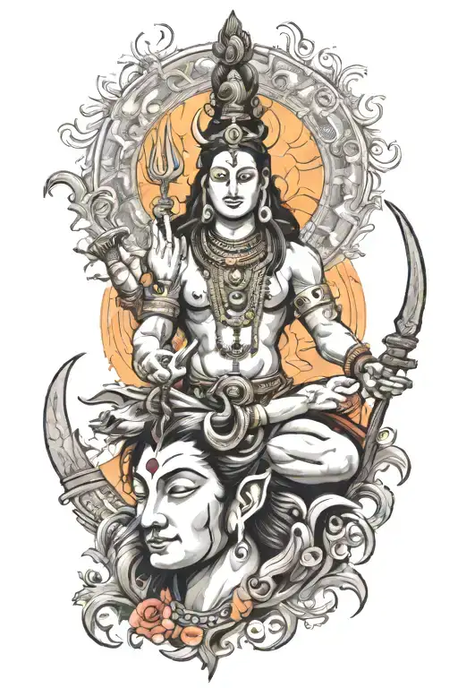 The Hindu God Shiva Merging