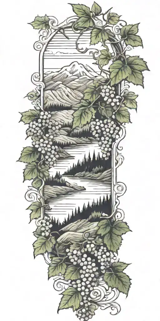 Grapevines In A Mountian Landscape