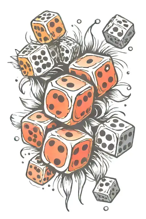 Dice Rolling Bullet Holes Forming