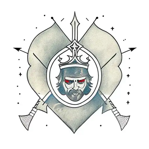 King On A Throne With An Arrow Through His Heart