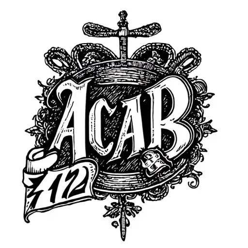Number 712 Engraved Word Acab