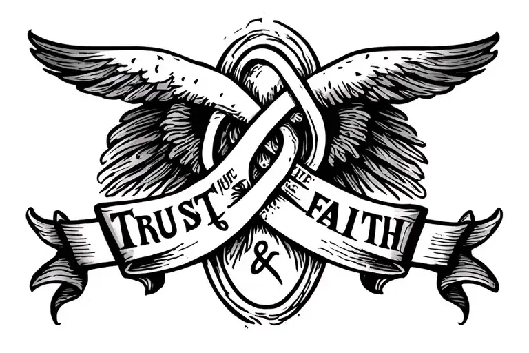 Trust Hope And Faith Symbol Intertwined