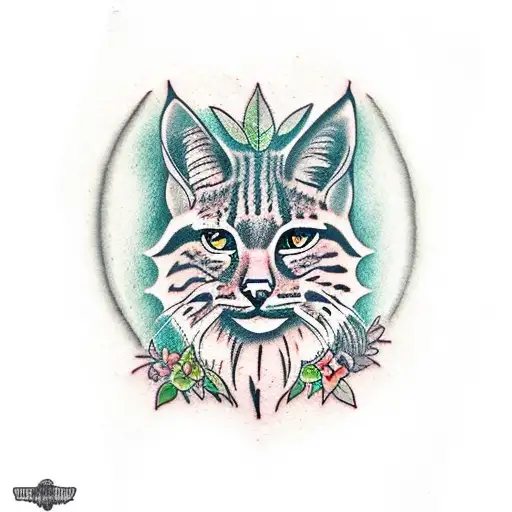 An Iberian Lynx Surrounded By Lush Green Forest