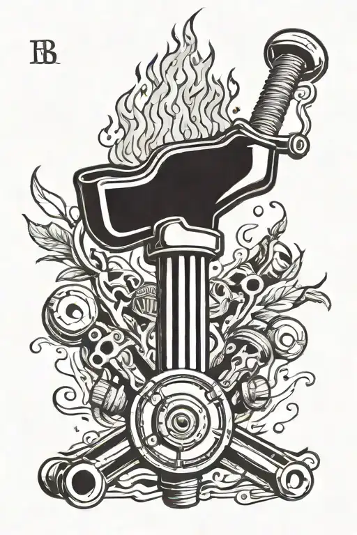 Skin Ripped Piston And Connecting Rod On Fire