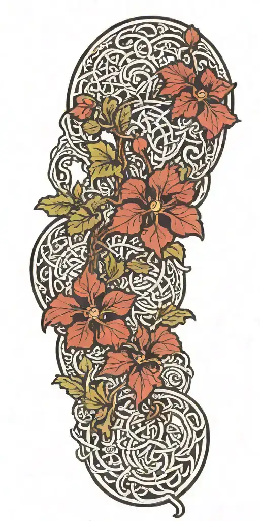 Armenian Knotwork With Grapevines In A Mountian Landscape