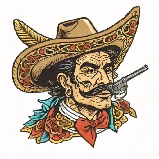Mexican Man Tacos As Guns