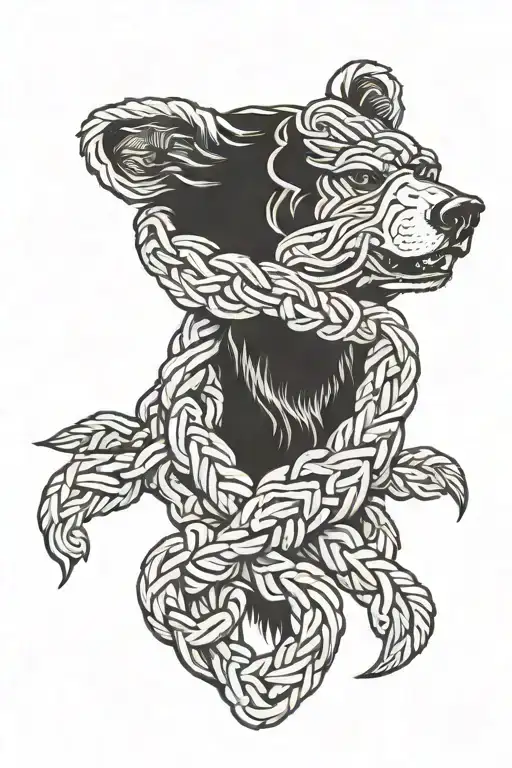 Armenian Knots With Agressive Bear