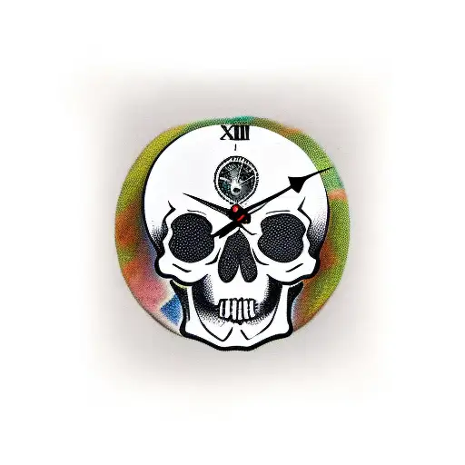 Skull Clock With November 12 2005 In Roman Numerals