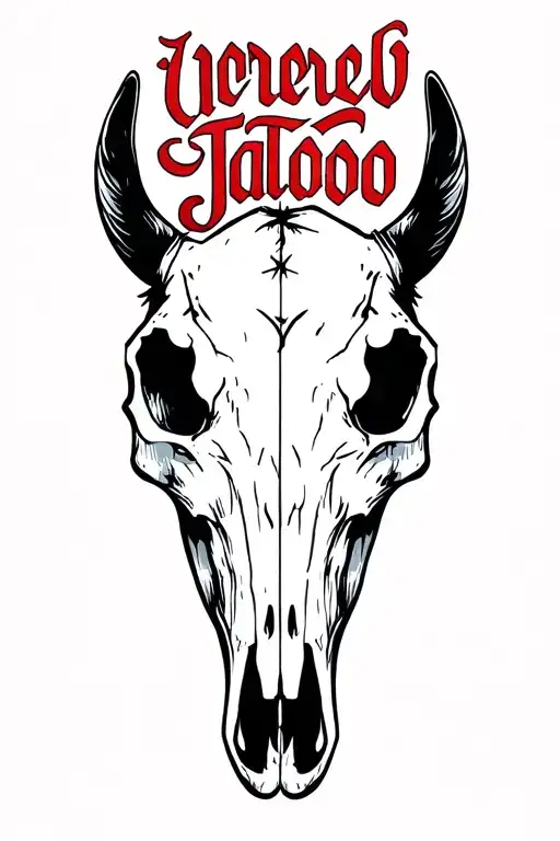 Horse Skull With Script Font