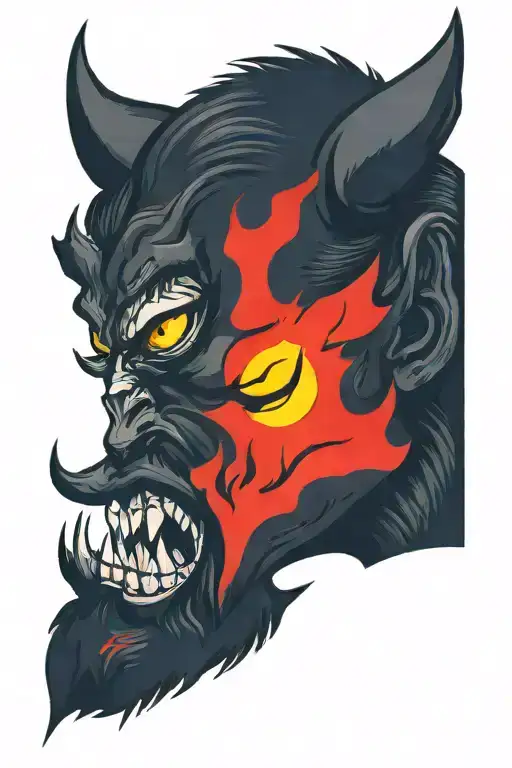 Black Devil With Yellow Eyes