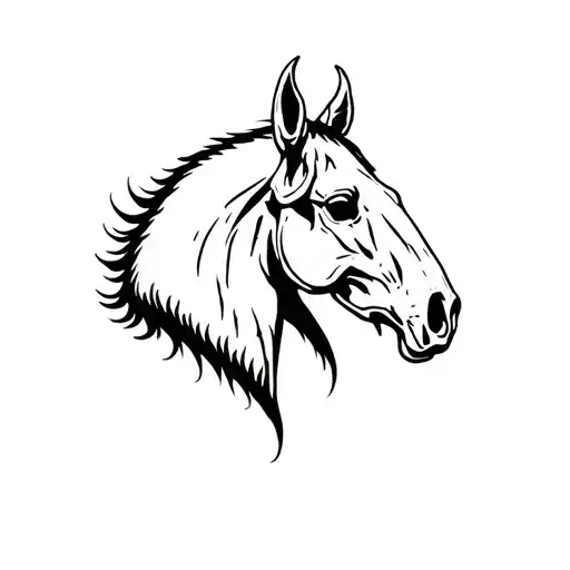 Horse Skull From Side View