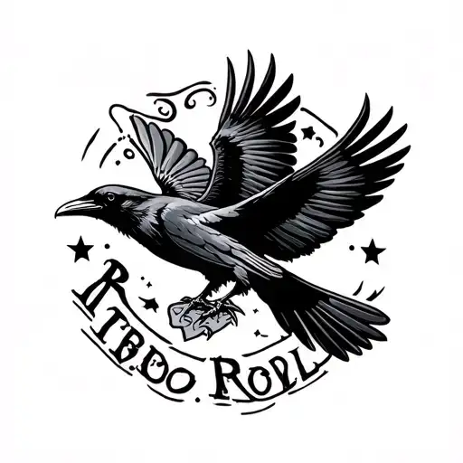 Rebel Crow Flying