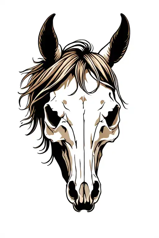 Horse Skull From The Side Profile