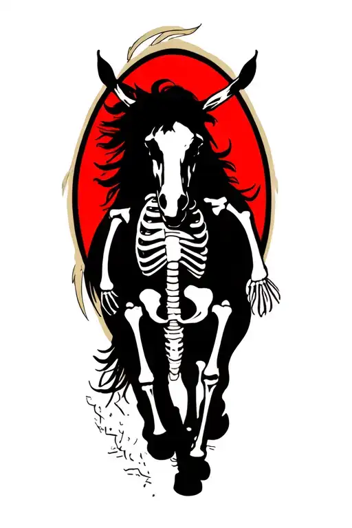 Horse Skeleton Running Alongside