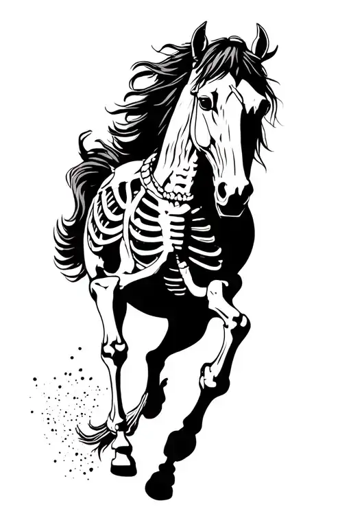 Horse Skeleton Running Alongside
