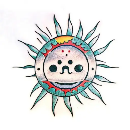 Smiling Cactus And Smiling Sun Holding Hands