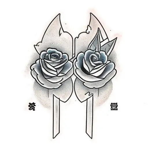 Couple Tattoo That Is Completed With An Anime Or Nature Theme